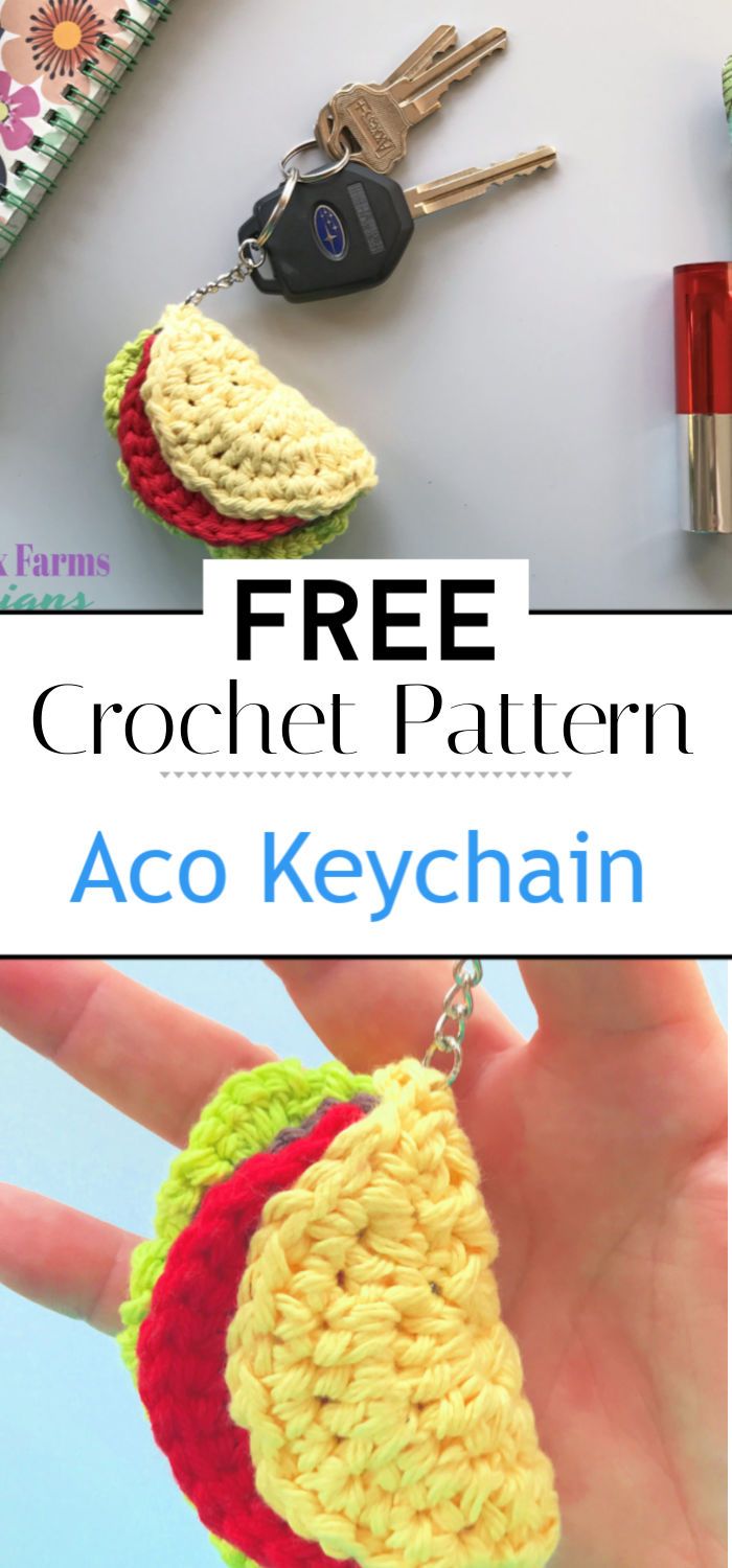 Taco Keychain Free Crochet Pattern