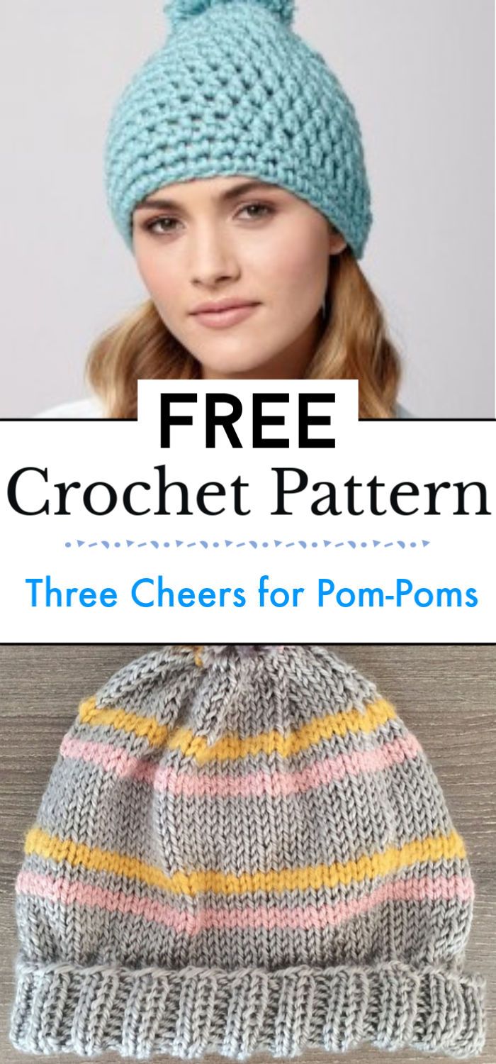 Three Cheers for Pom Poms 14 Knit and Crochet Hats
