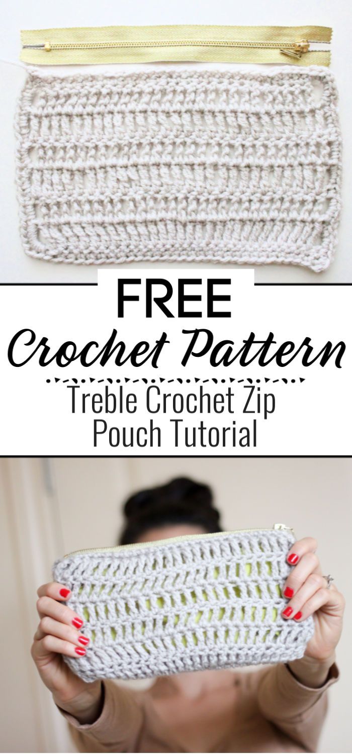Treble Crochet Zip Pouch Tutorial