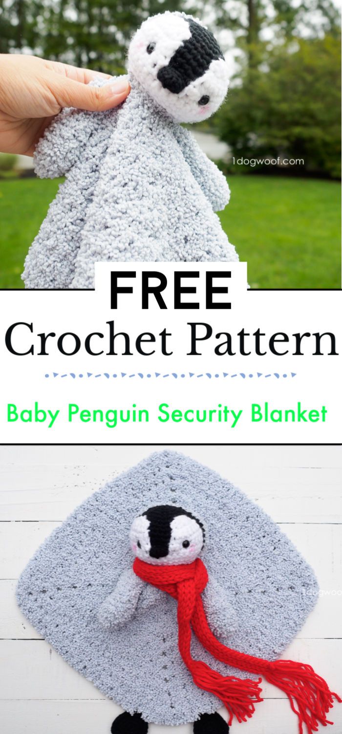 Baby Penguin Crochet Security Blanket