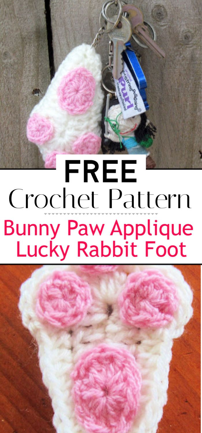 Bunny Paw Applique Lucky Rabbit Foot