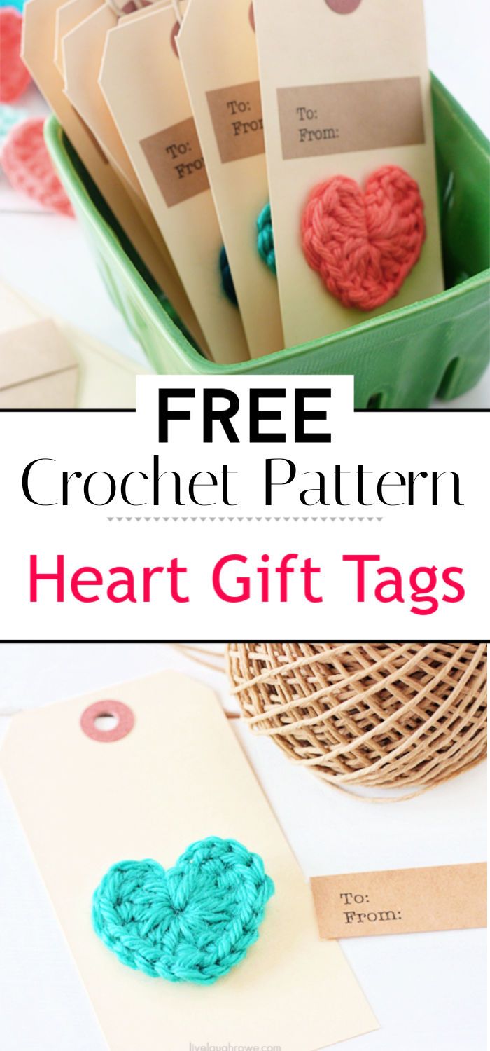 Crochet Heart Gift Tags