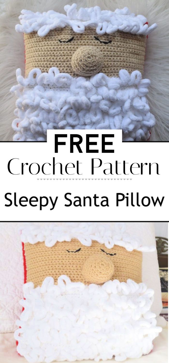 Crochet Pattern Sleepy Santa Pillow