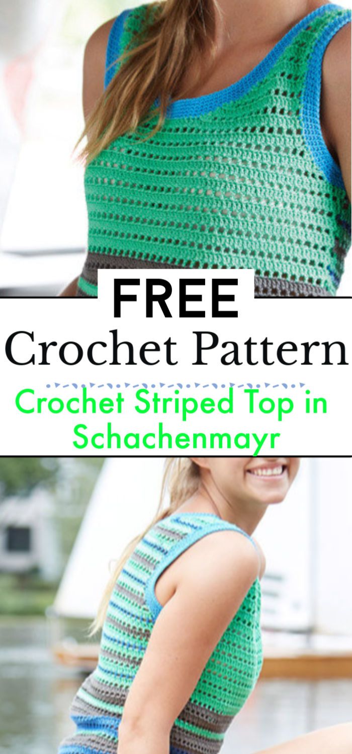 Crochet Striped Top in Schachenmayr