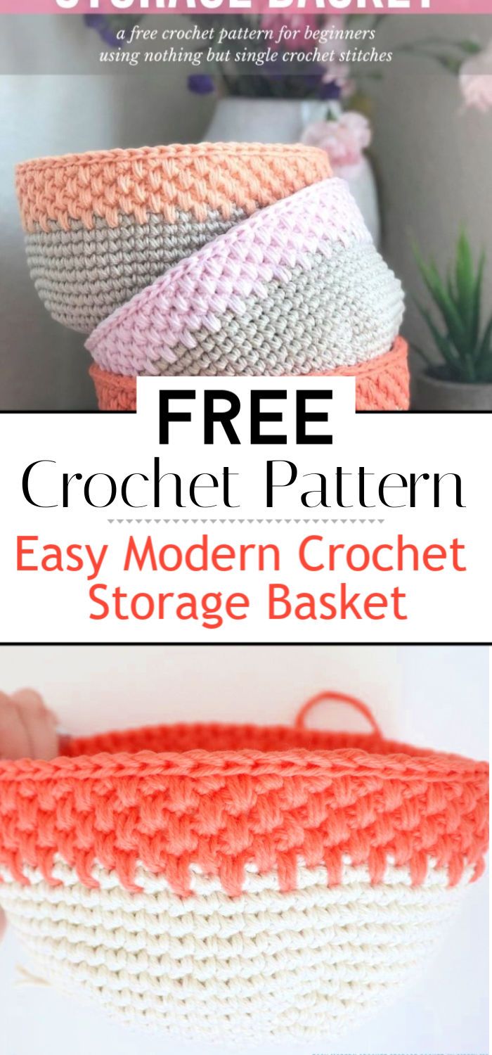 Easy Modern Crochet Storage Basket Free Crochet Pattern