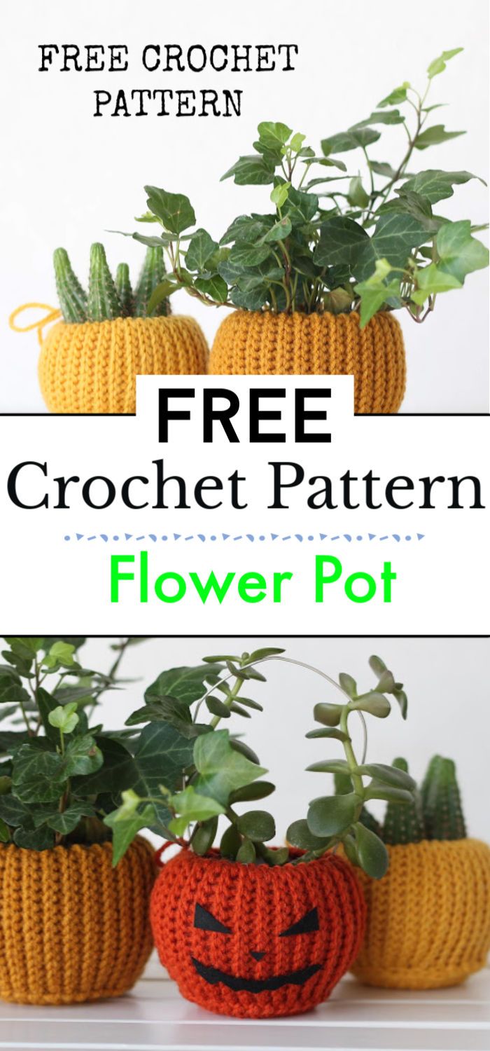Flower Crochet Pot Free Pattern