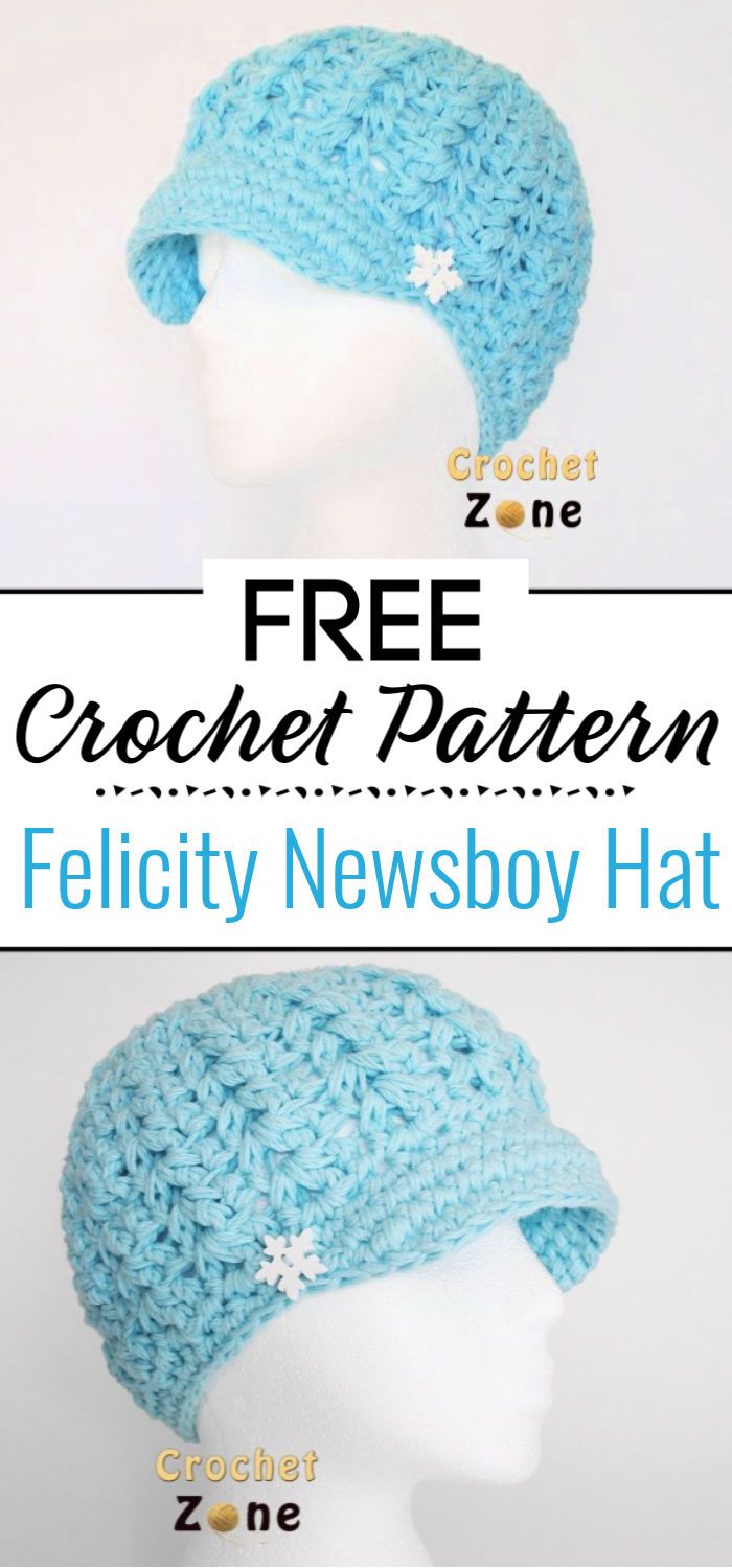 Free Crochet Pattern Felicity Newsboy Hat