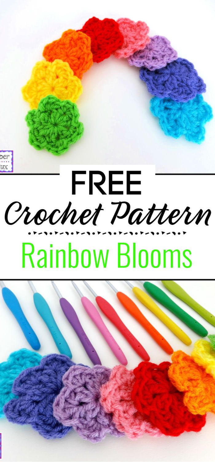 Free Crochet Pattern Rainbow Blooms