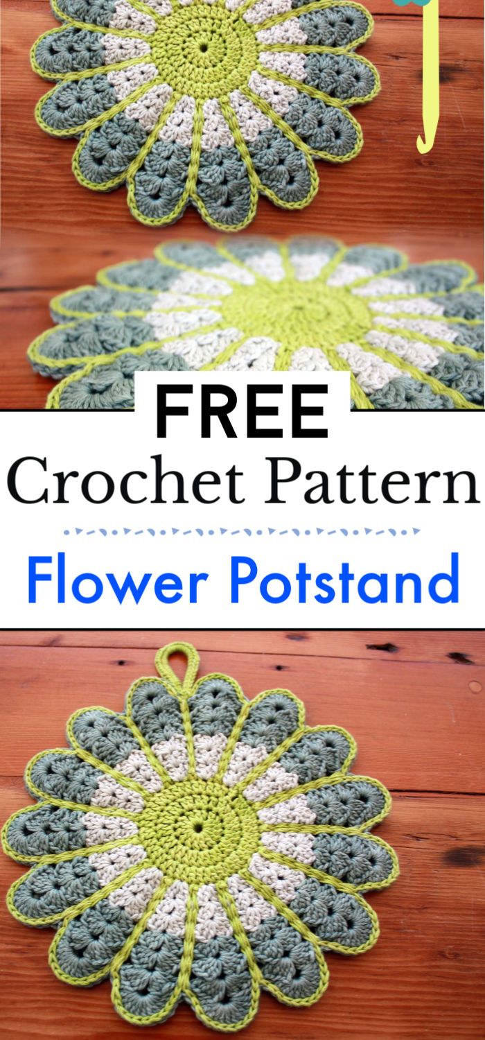 Free Pattern Crochet Flower Potstand