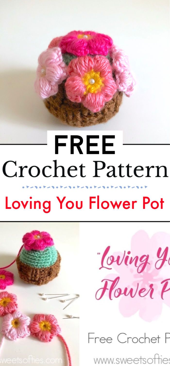 Loving You Flower Pot Free Crochet Pattern