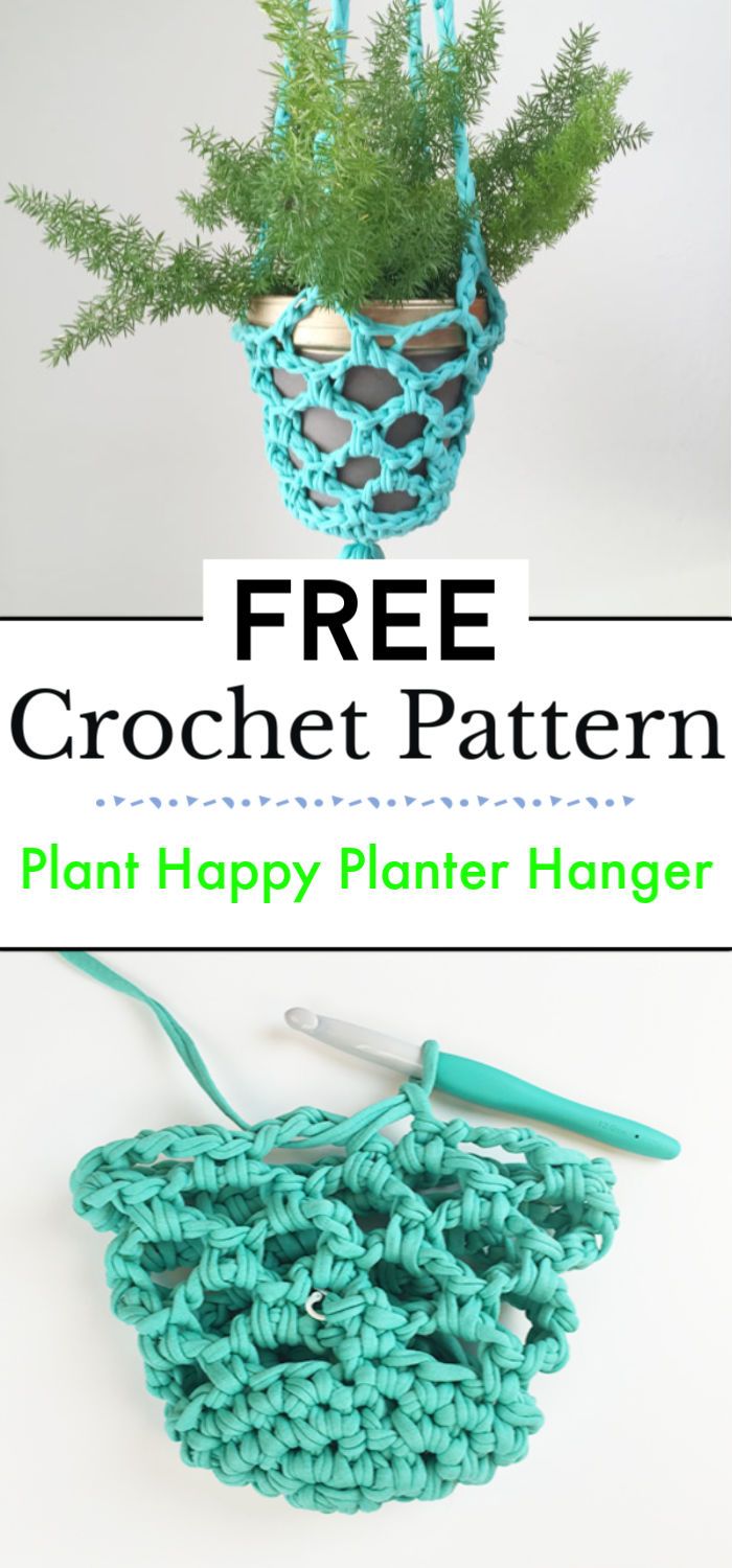 Plant Happy Crochet Planter Hanger