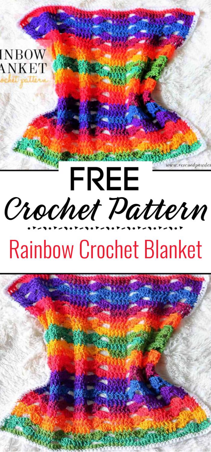 Rainbow Crochet Blanket Free Pattern