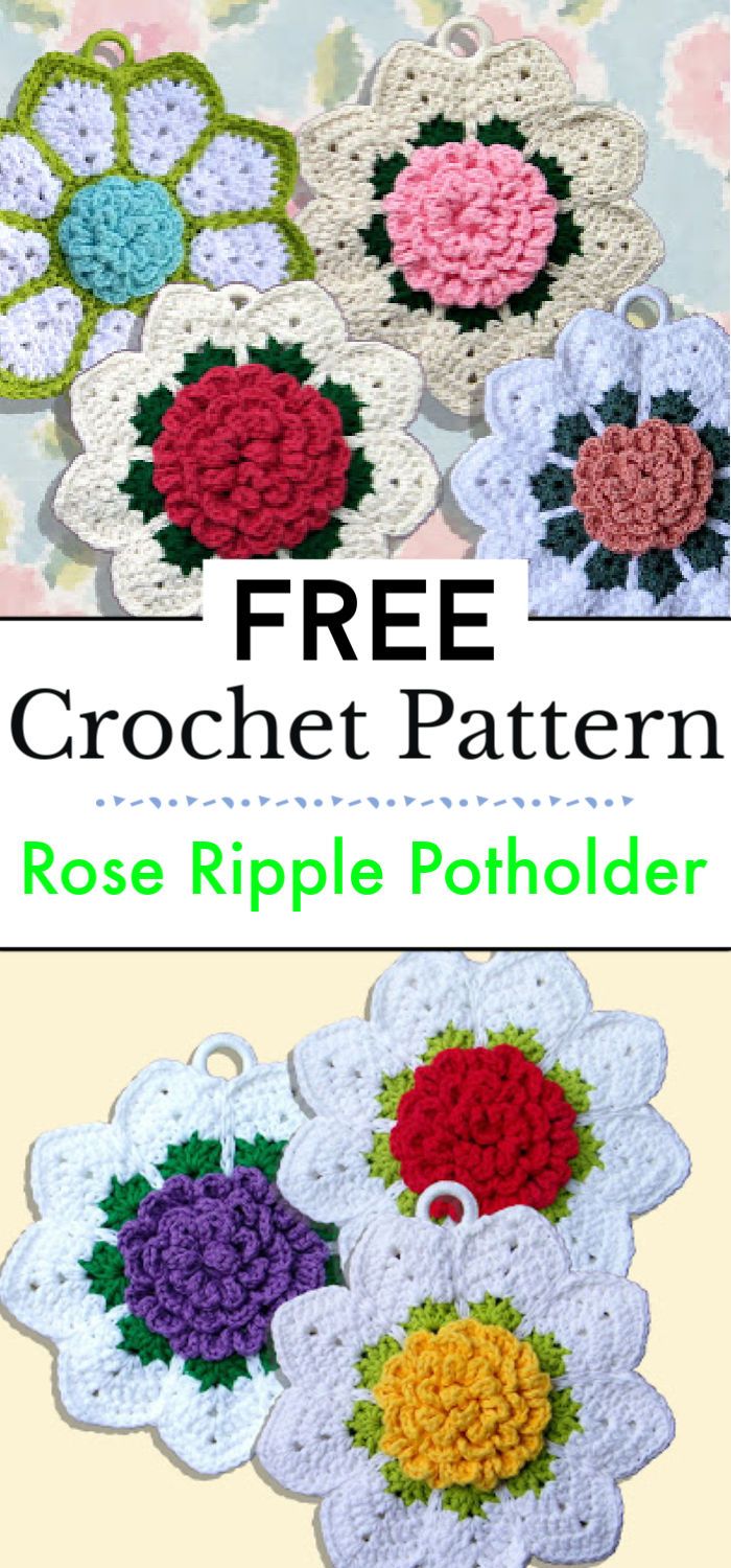 Rose Ripple Potholder Pattern