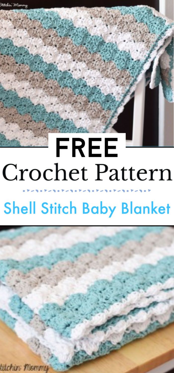 Shell Stitch Baby Blanket Free Crochet Pattern 1