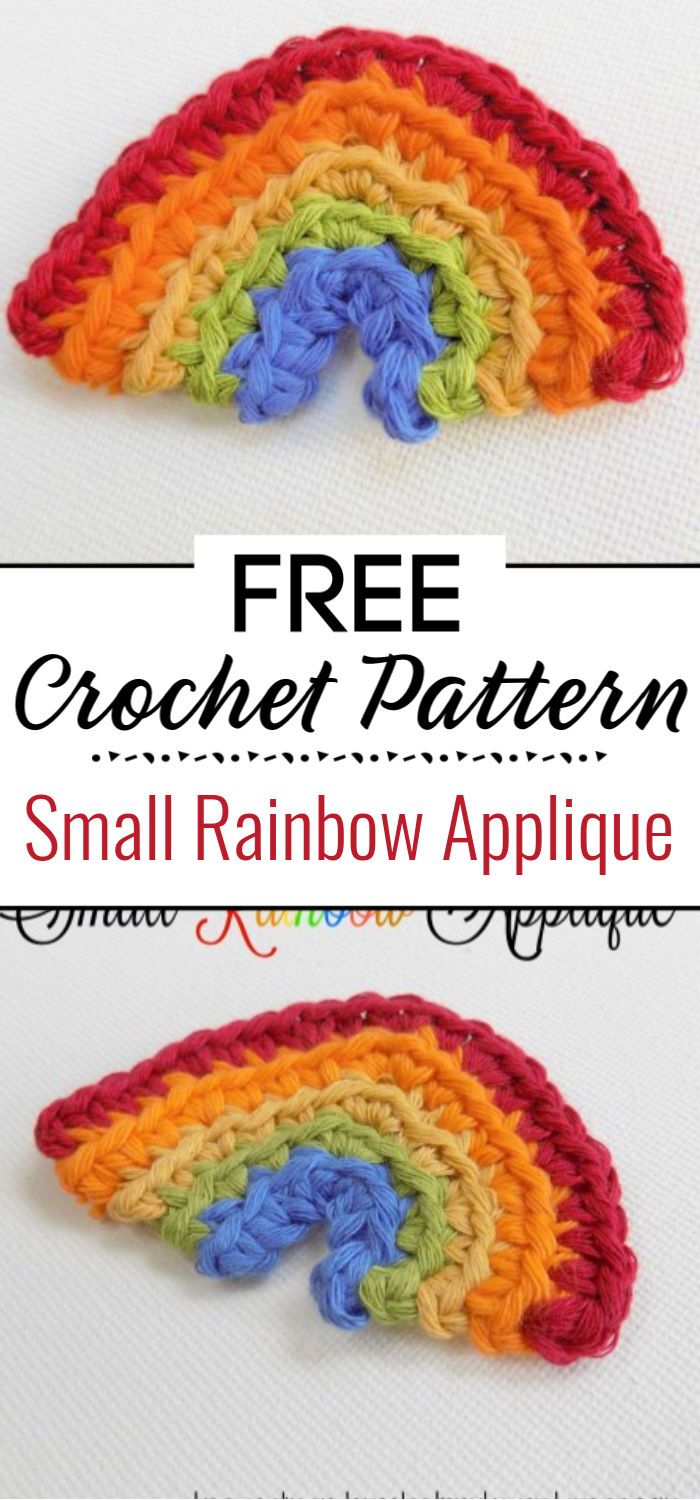 Small Rainbow Applique Free Crochet Pattern