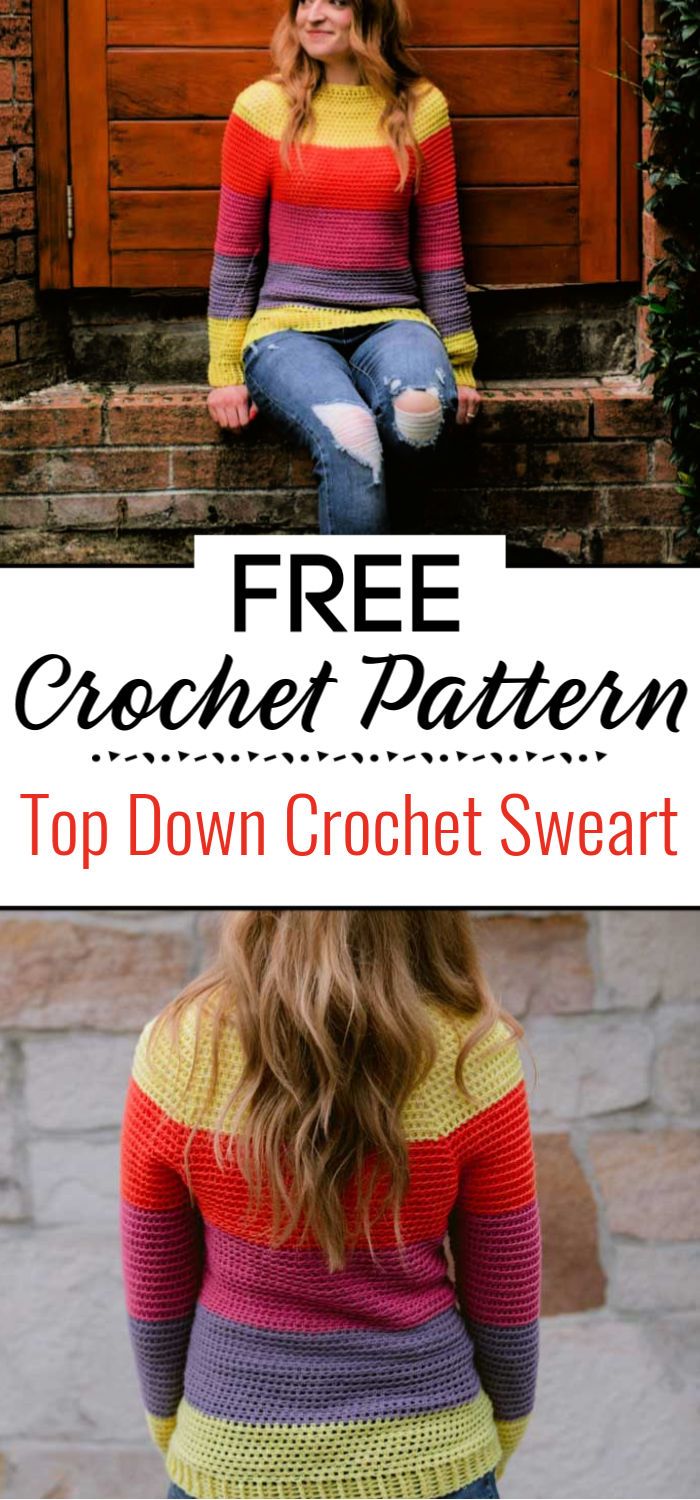 Top Down Crochet Sweart Free Pattern