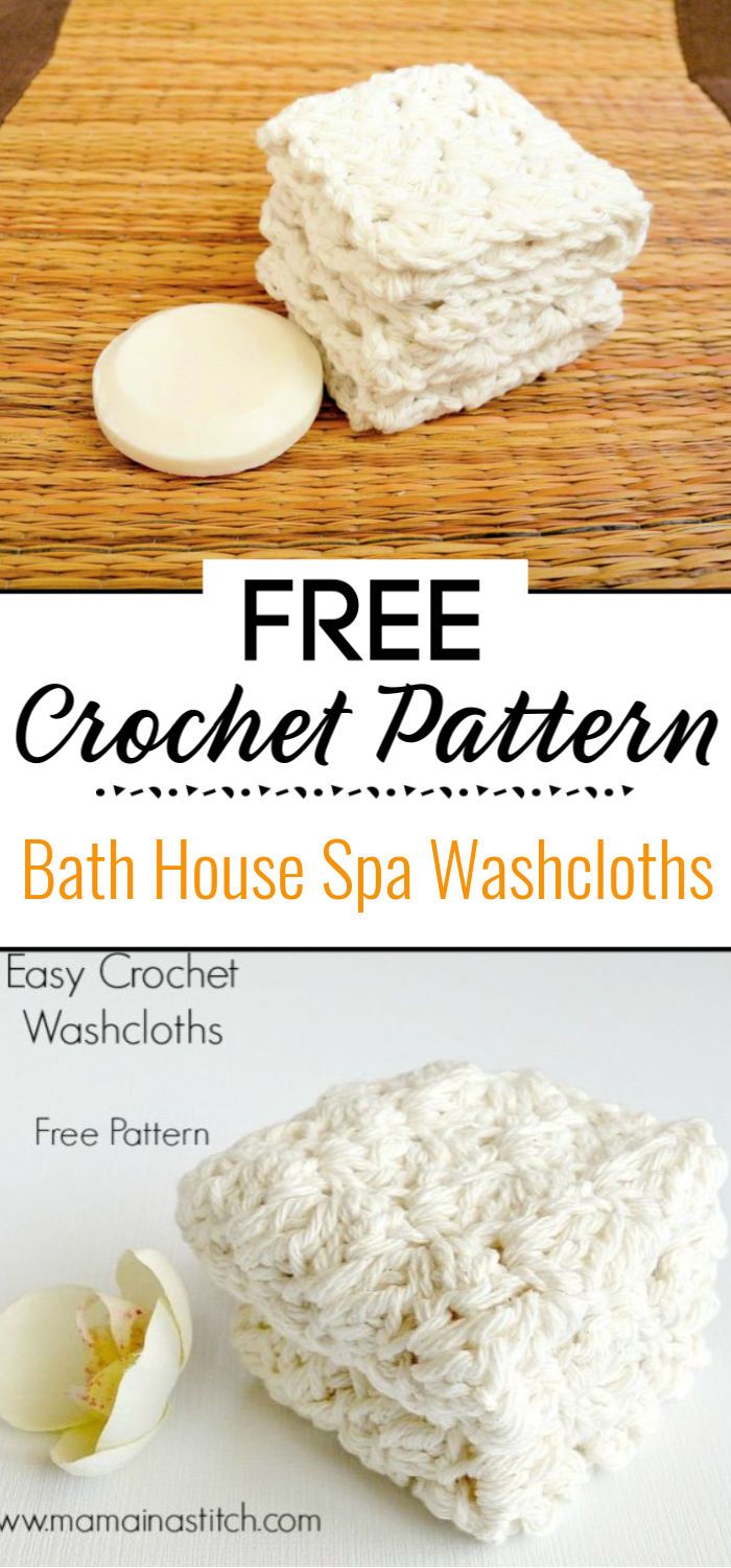 6.Bath House Spa Crochet Washcloths Free Pattern 1