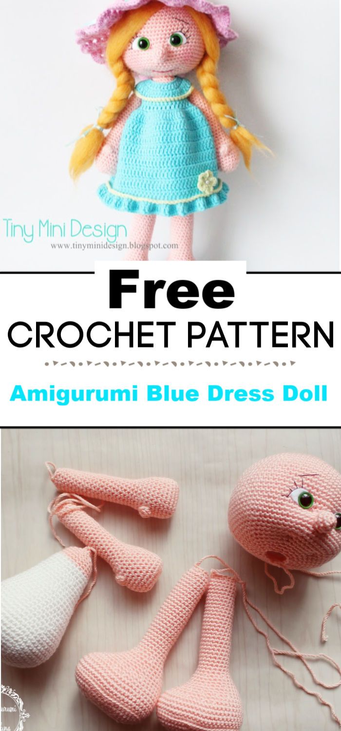 Amigurumi Blue Dress Doll Free Pattern