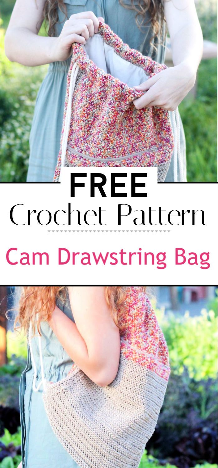 11 Crochet Drawstring Bags Free Patterns - Crochet with Patterns