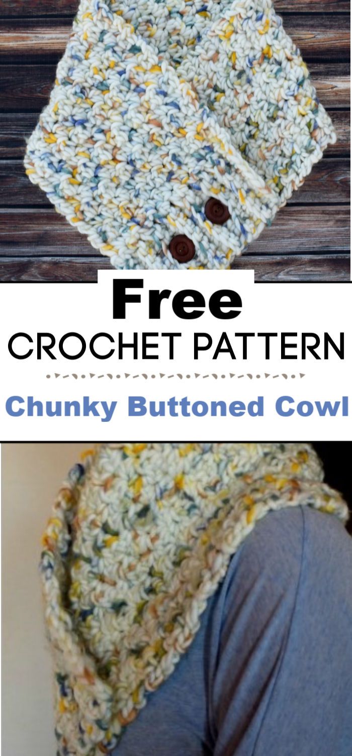 Chunky Buttoned Cowl Crochet Pattern
