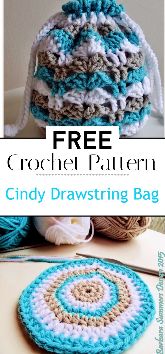 Cindy Crochet Drawstring Bag Free