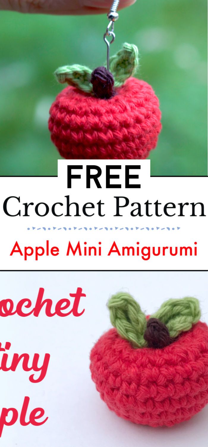 Crochet Apple Free Mini Amigurumi Pattern