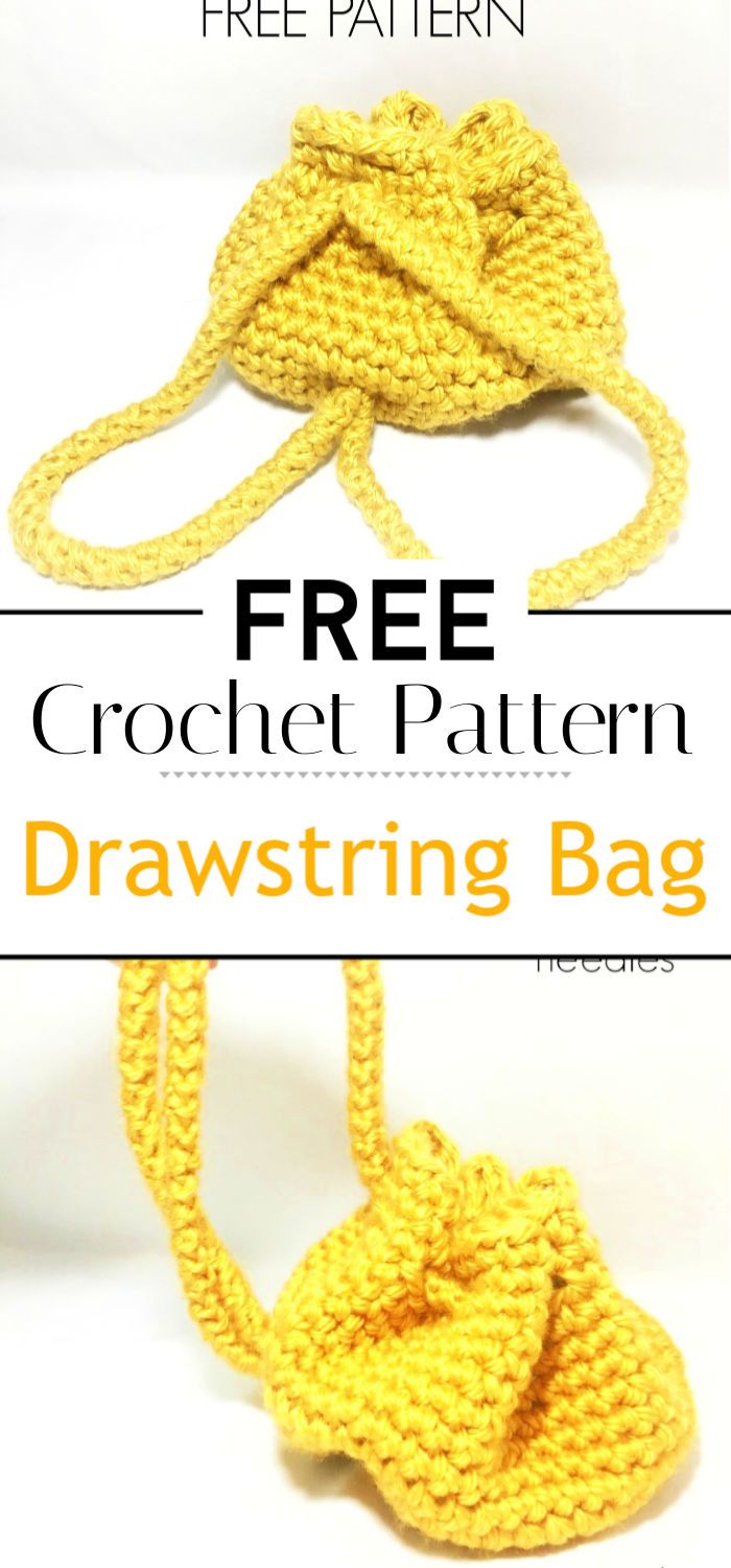 Crochet Drawstring Bag With Free Pattern
