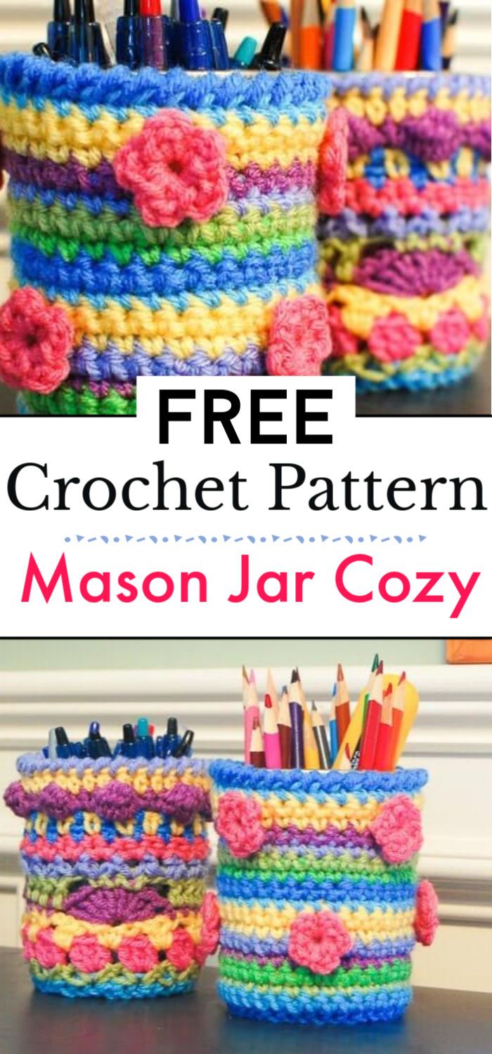 Crochet Mason Jar Cozy Pattern 1