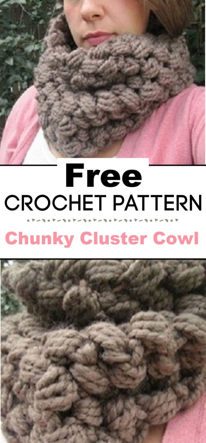 Crochet Pattern Chunky Cluster Cowl