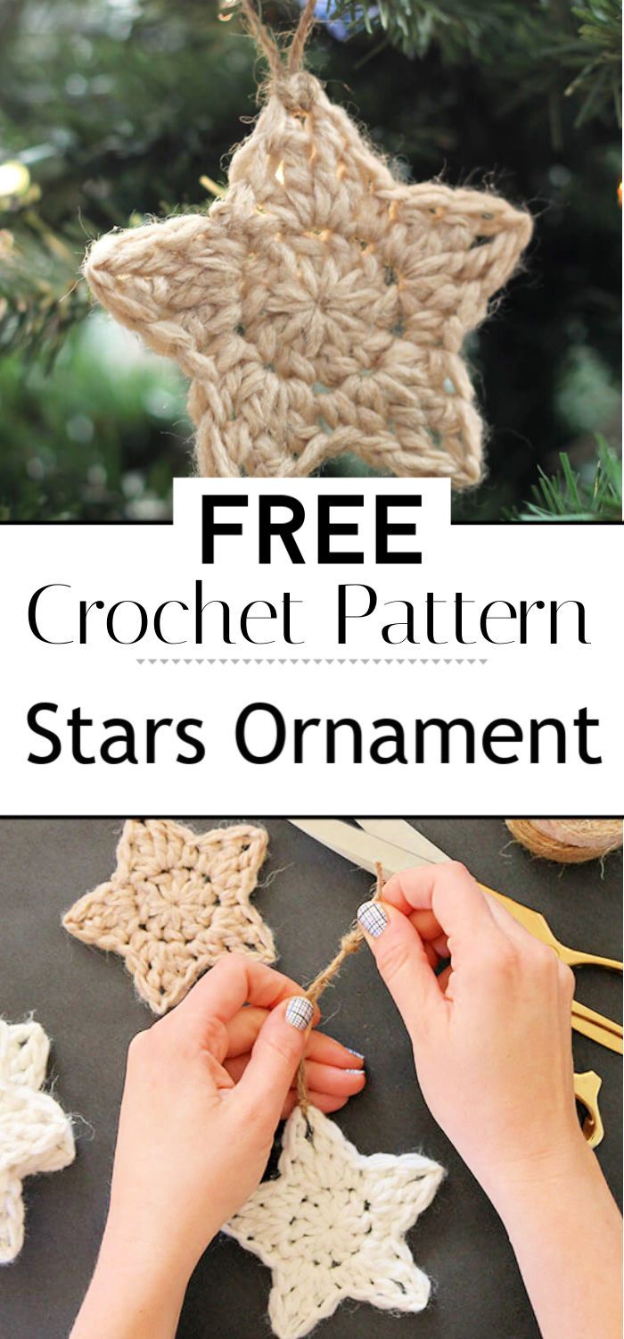Crochet Stars Free Ornament Pattern