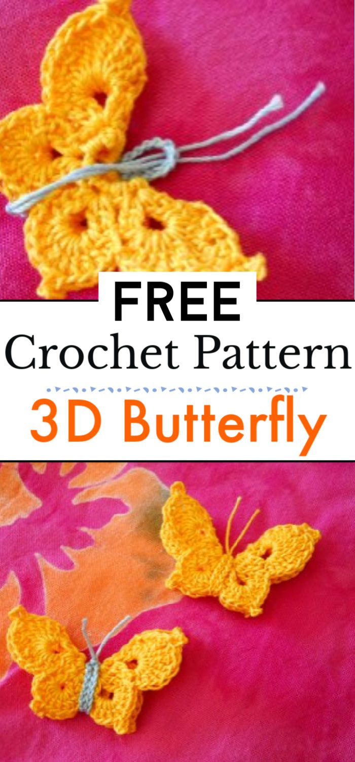 Crocheted 3D Butterfly