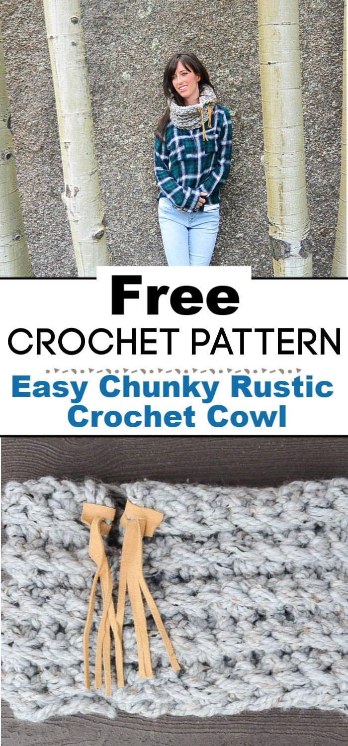 Easy Chunky Rustic Crochet Cowl