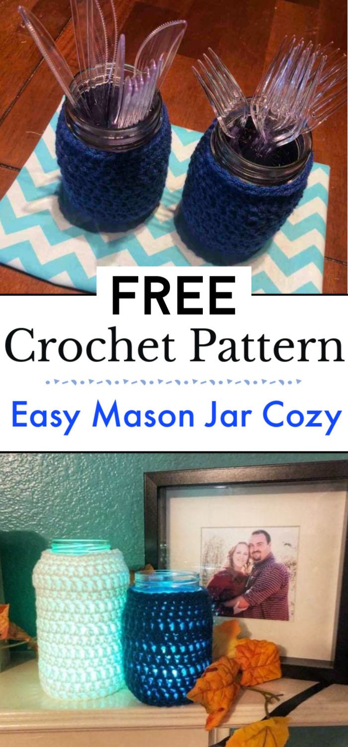 Easy Crochet Mason Jar Cozy Free Pattern