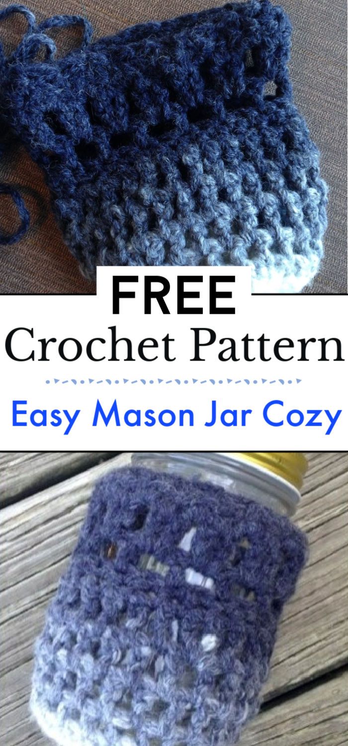 Easy Crochet Mason Jar Cozy Pattern