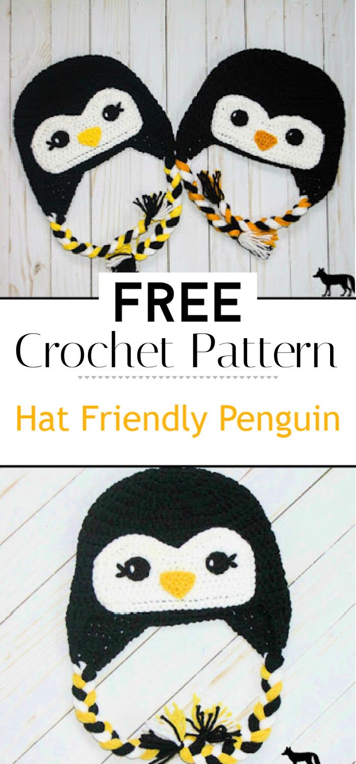 Free Crochet Hat Friendly Penguin
