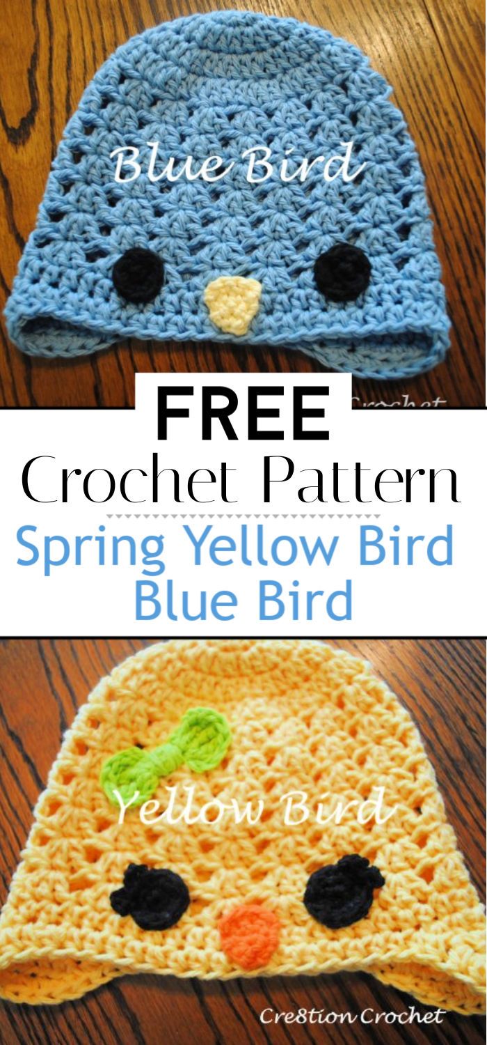 Free Spring Crochet Patterns Yellow Bird Blue Bird