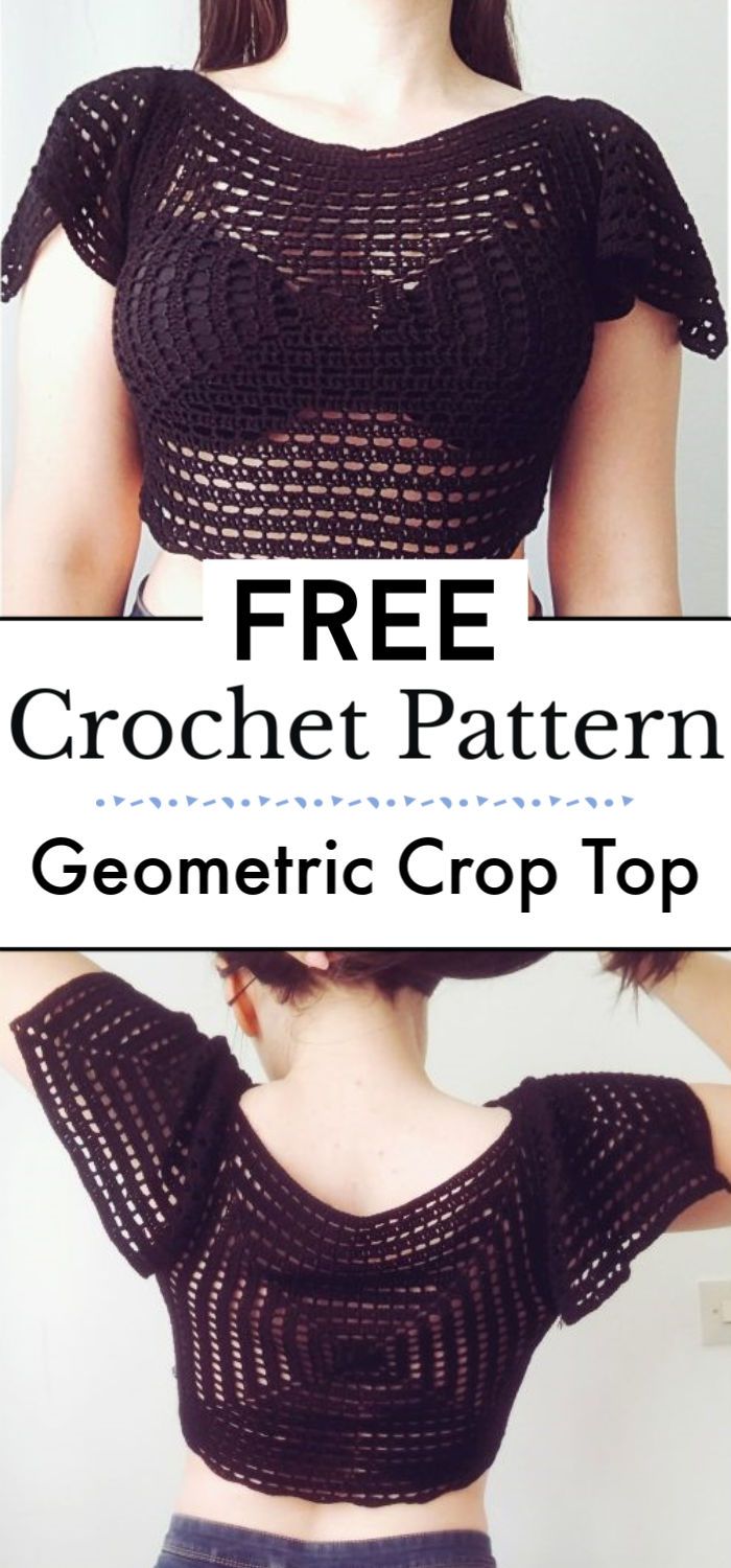 Geometric Crop Top Free Crochet Pattern