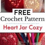 Heart Jar Cozy Free Ccochet Pattern