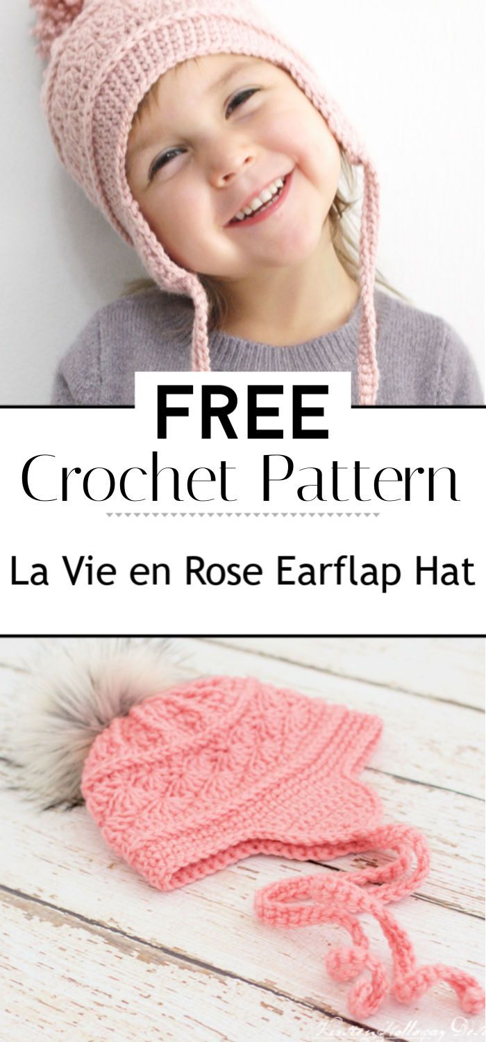 La Vie en Rose Earflap Hat Crochet Pattern