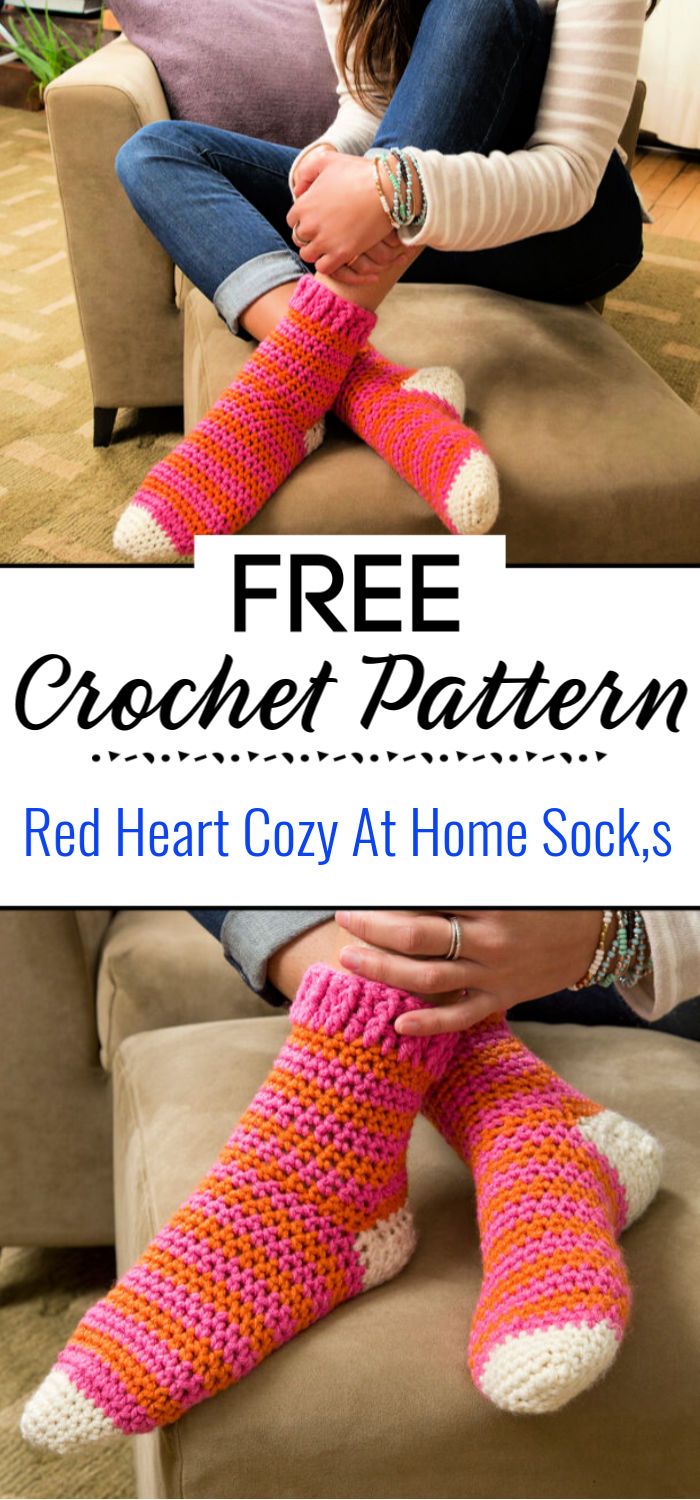 Red Heart Cozy At Home Crochet Socks