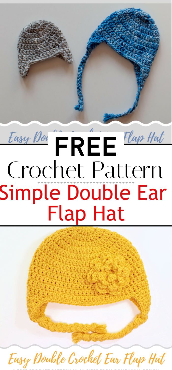 Simple Double Crochet Ear Flap Hat Pattern