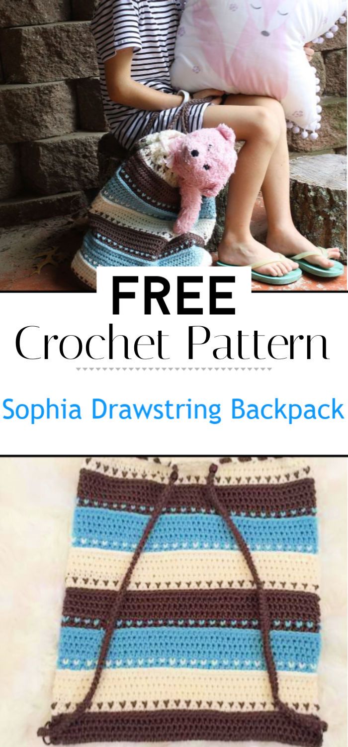 The Sophia Drawstring Backpack Free Crochet Pattern