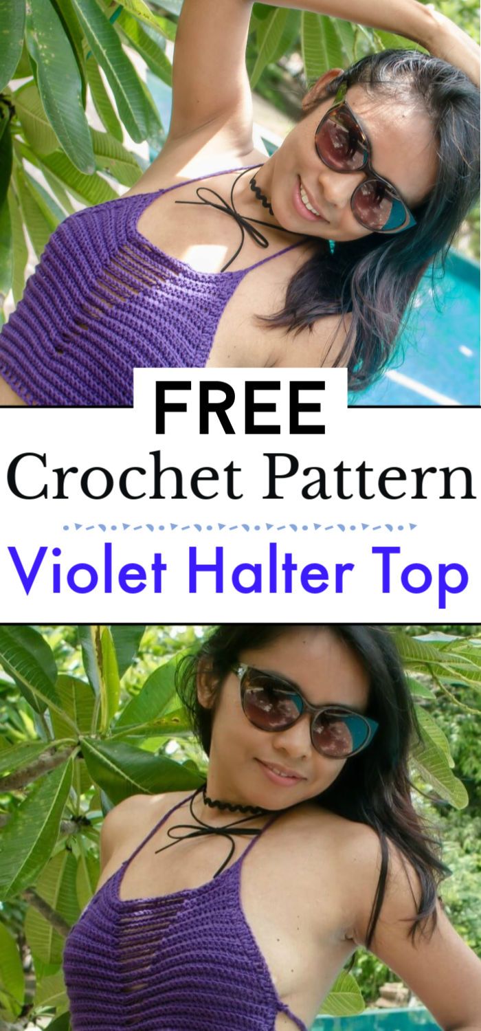 Violet Crochet Halter Top Free Pattern