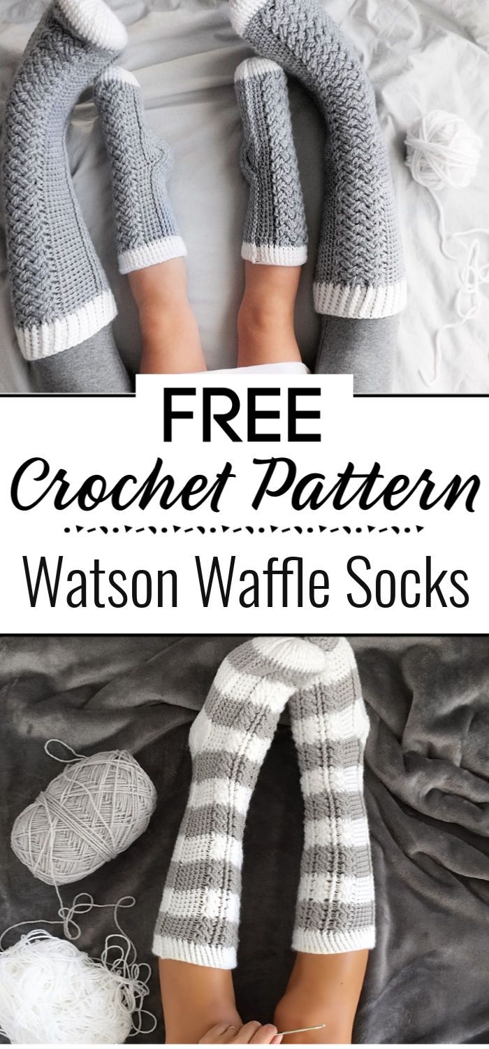 Watson Waffle Crochet Socks Free Pattern