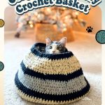 Cozy Cat Hideaway Crochet Basket Free Pattern