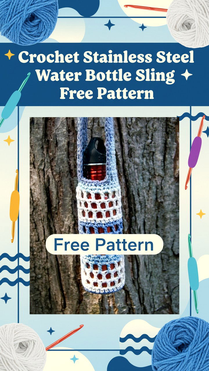 Crochet a Custom Stainless Steel Water Bottle Sling Free Pattern