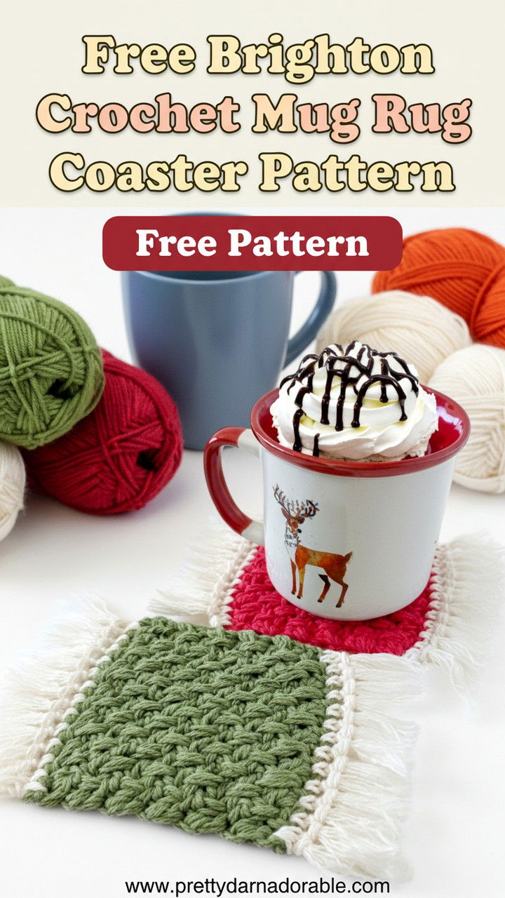 Free Brighton Crochet Mug Rug Coaster Pattern
