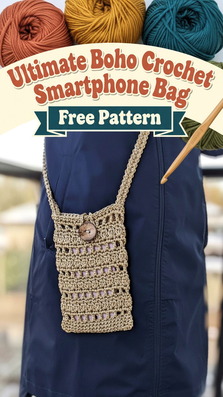 1. Ultimate Boho Crochet Smartphone Bag Free Pattern