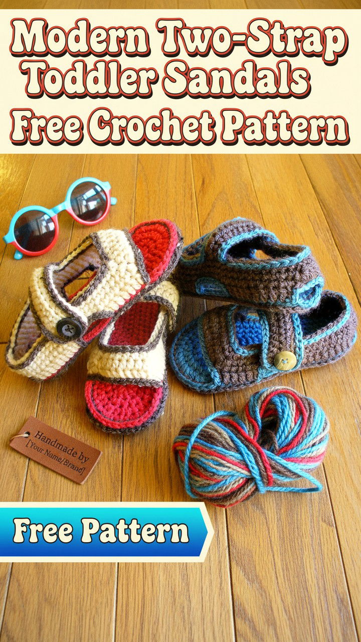 Durable and Trendy Toddler Two Strap Sandals Free Crochet Pattern