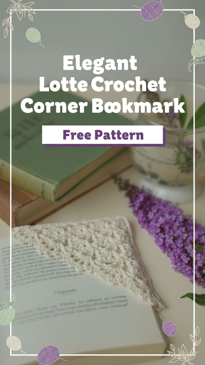 Elegant Lotte Lace Crochet Corner Bookmark